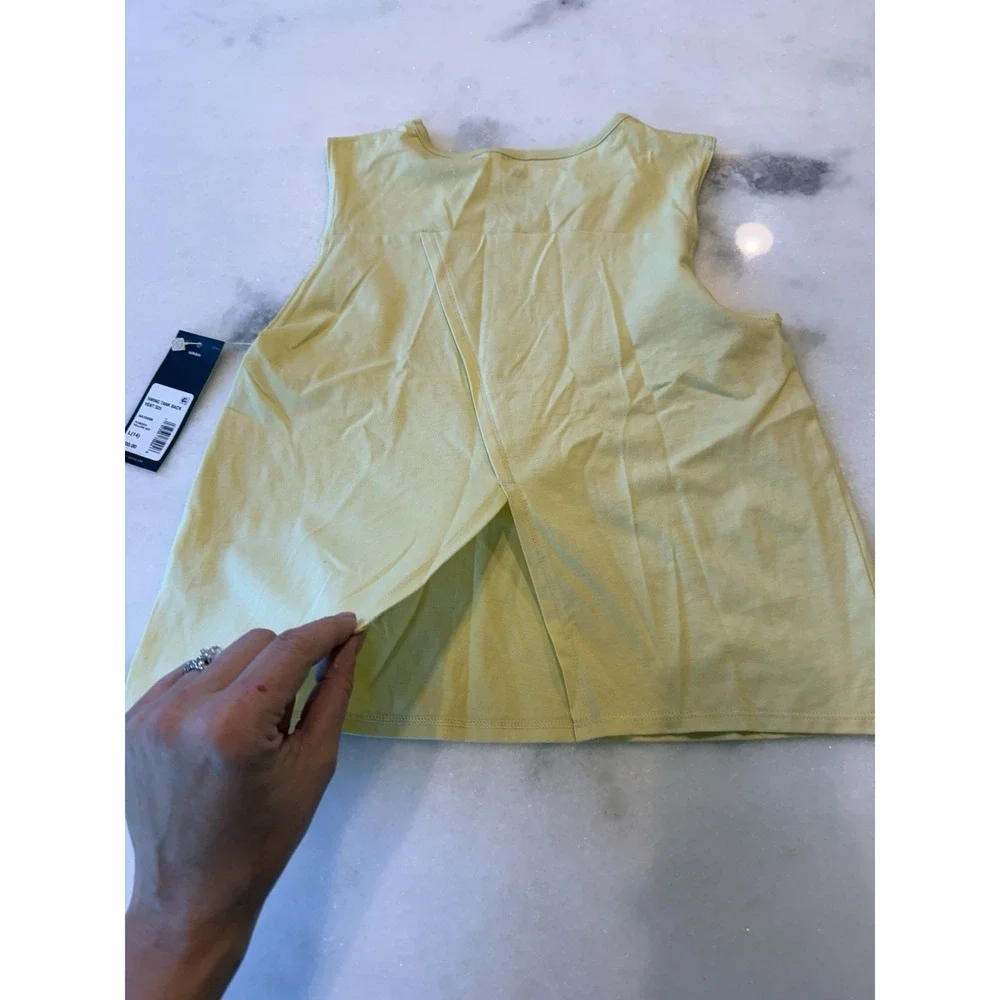 Adidas‎ Swing Tank Top Girls L 14 Powder Yellow Graphic Back Vent S25 AA10088